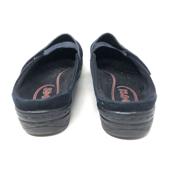 KLOGS Valley Mary Jane Clogs Womens Sz 9 Navy Blue Suede Embroidered Foral - Picture 4 of 13
